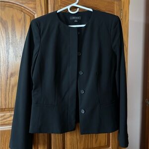 Ann Taylor Black Polyester & Rayon Blazer Size 8 EUC